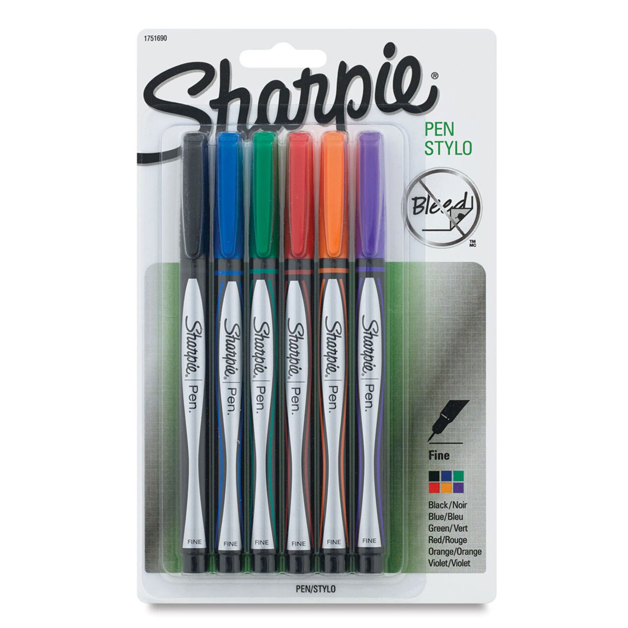 Sharpie Pens - Assorted Colors, Fine Point, Set of 6